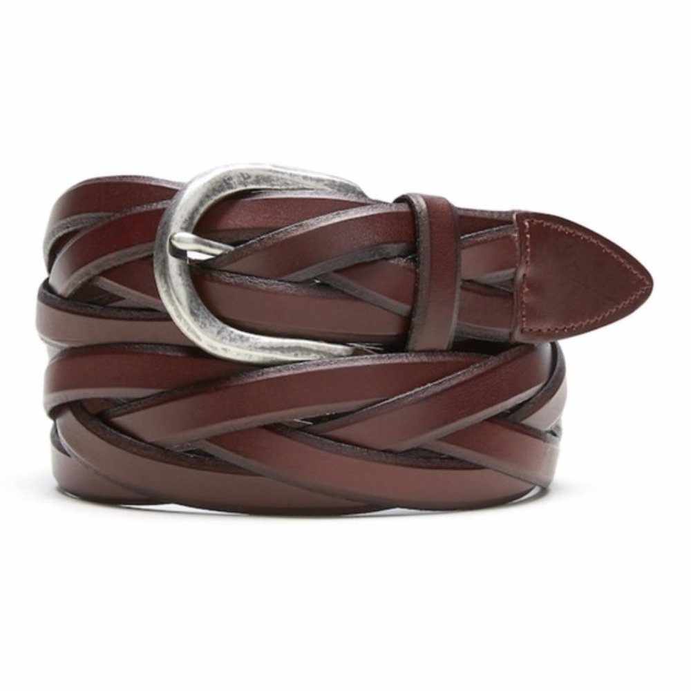 BANANA REPUBLIC ITALIAN LEATHER BRAIDED BELT